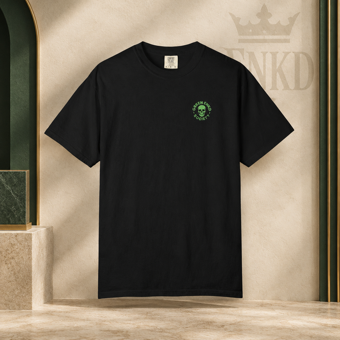 Green Flames Skeleton Tee โ Green ENKD Society editorial product image