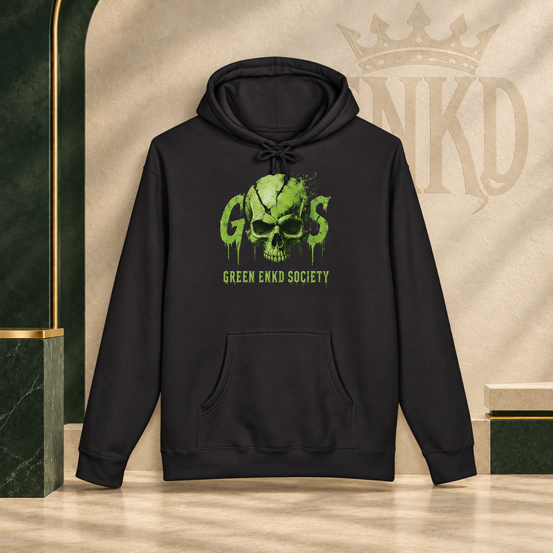 blackmagic hoodie on ENKD editorial gallery background