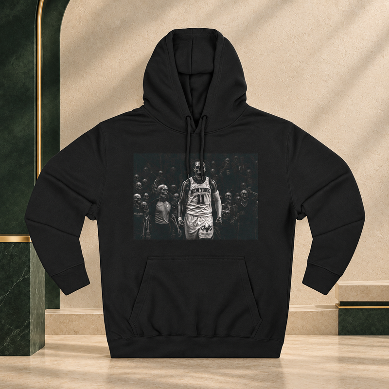 knicks hoodie on ENKD editorial gallery background