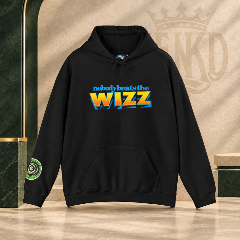 wizz hoodie on ENKD editorial gallery background